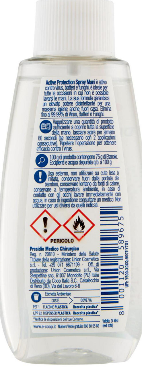 DISINFETTANTE MANI SPRAY COOP ACTIVE PROTECTION PMC ML 100 - 2