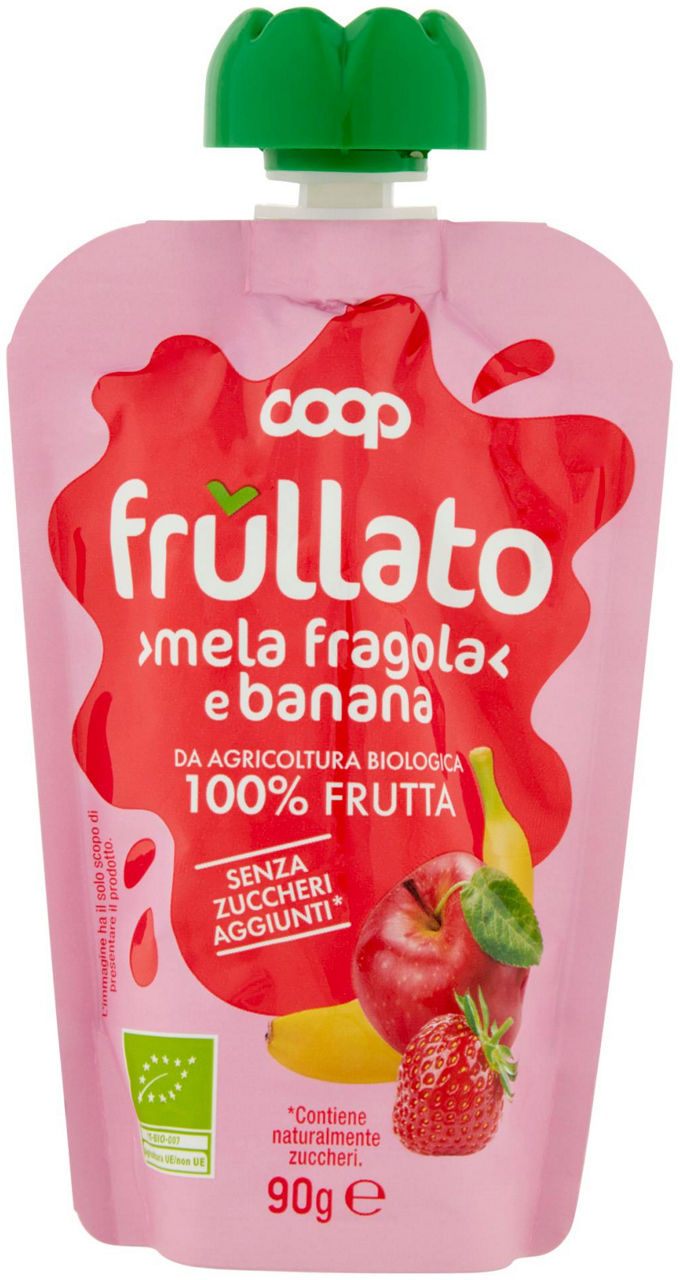 FRULLATO 100% MELA-FRAGOLA-BANANA BIOLOGICO COOP DOY-PACK ML 90 - Immagine 01