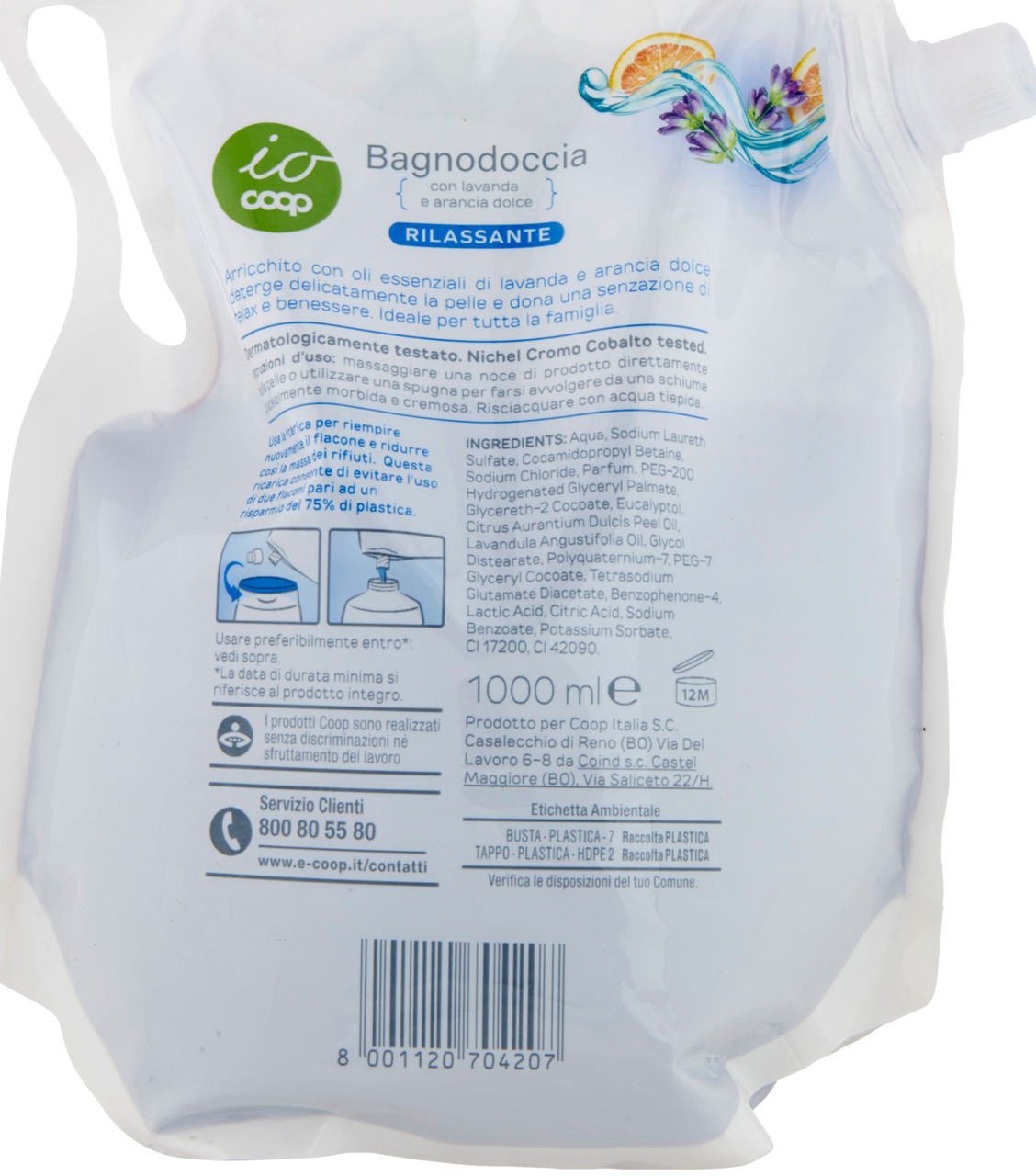 RICARICA BAGNODOCCIA RILASSANTE IO COOP ML 1000 - 2