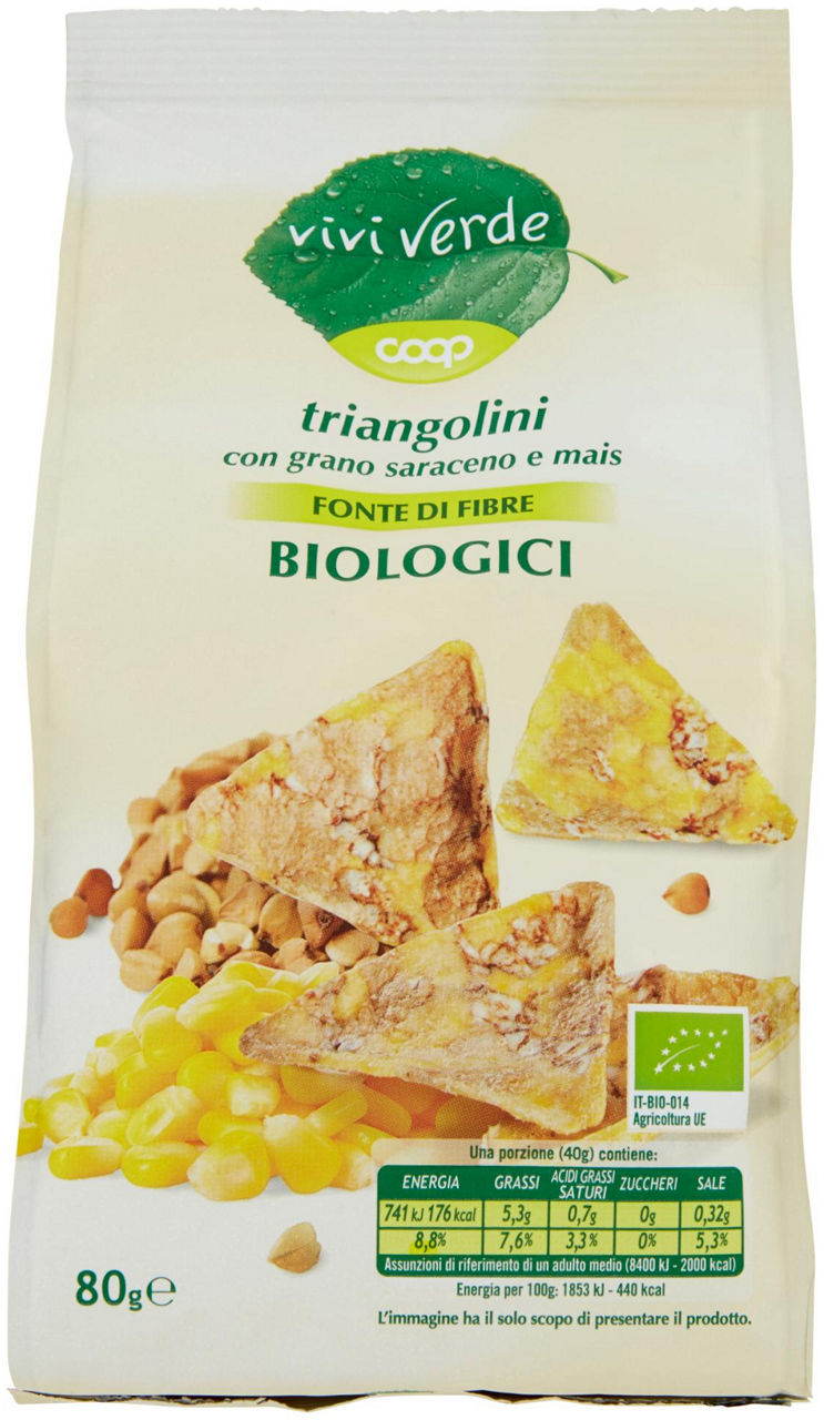 Triangolini con grano saraceno e mais biologici 80 g