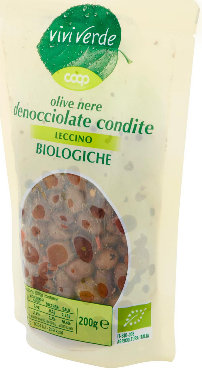 Olive nere biologiche denocciolate condite leccino - 6