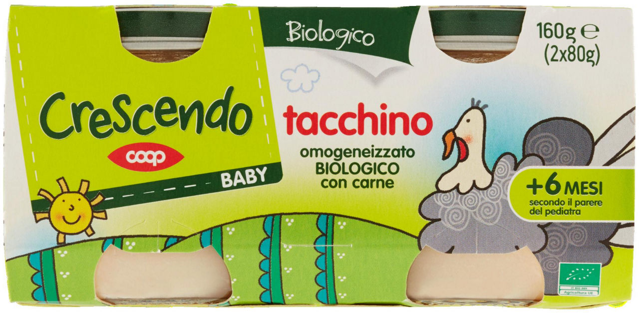 Baby tacchino omogeneizzato Biologico con carne 2 x 80 g - 0