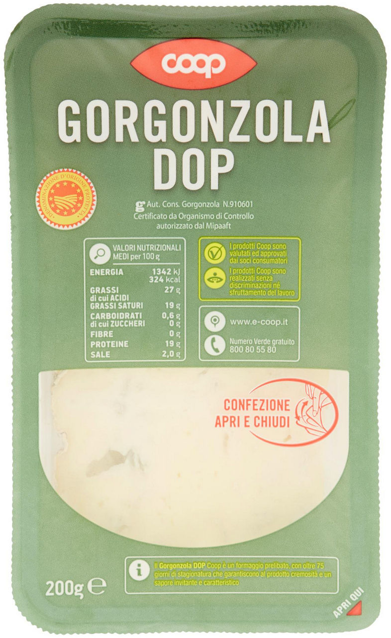 Gorgonzola dop coop vaschetta 200 g