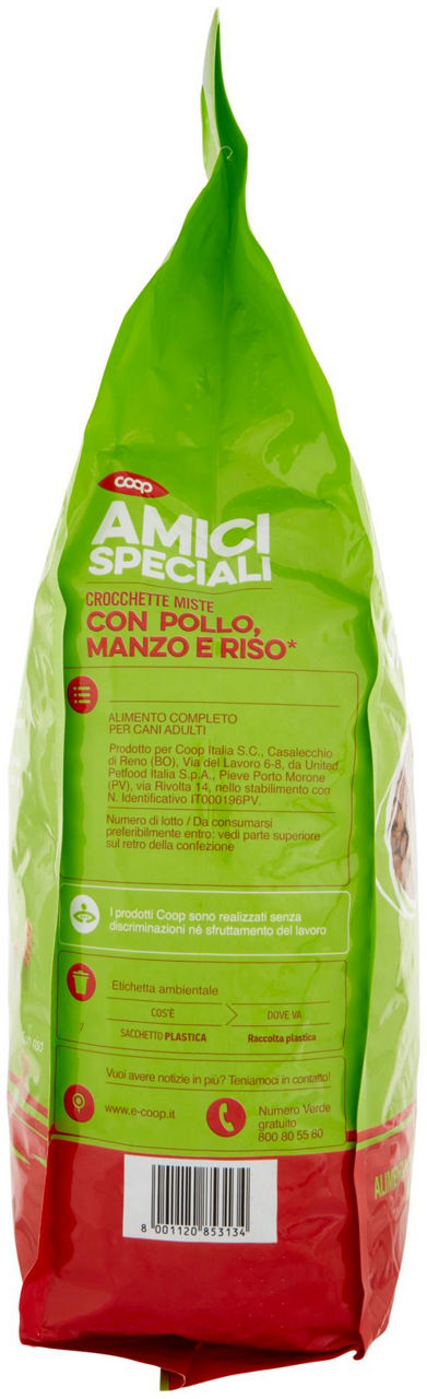 CROCCHETTE CANE POLLO/MANZO/RISO AMICI SPECIALI COOP SACCO KG.4 - 1