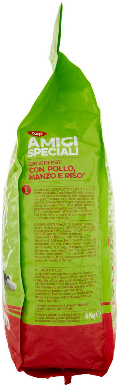 CROCCHETTE CANE POLLO/MANZO/RISO AMICI SPECIALI COOP SACCO KG.4 - 3