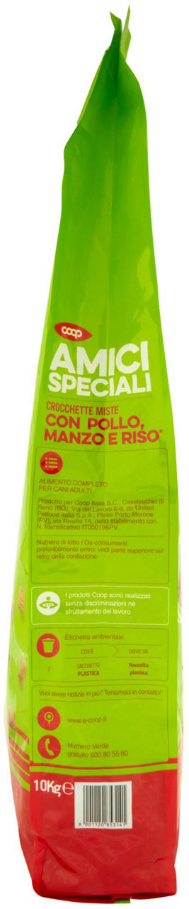 CROCCHETTE CANE POLLO/MANZO/RISO AMICI SPECIALI COOP SACCO KG.10 - 2