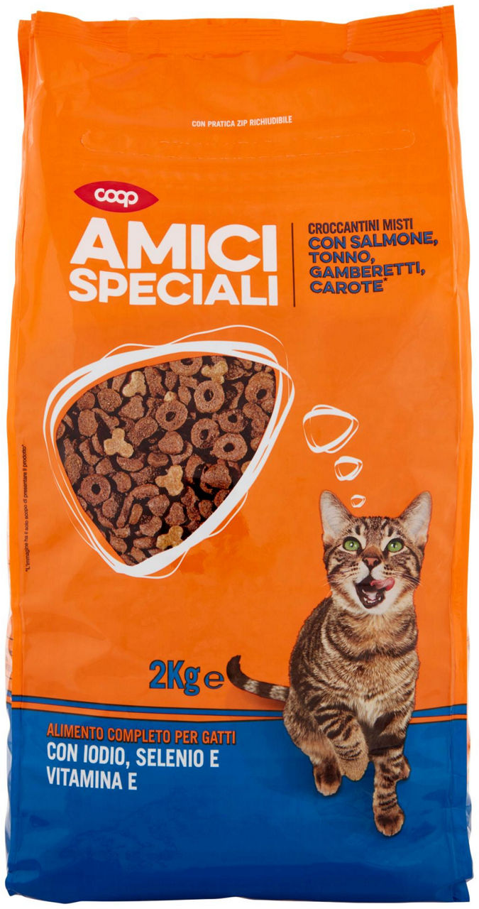 Crocchette gatto salm/ton/gamberetti/carote/riso amici speciali coop sacco kg 2