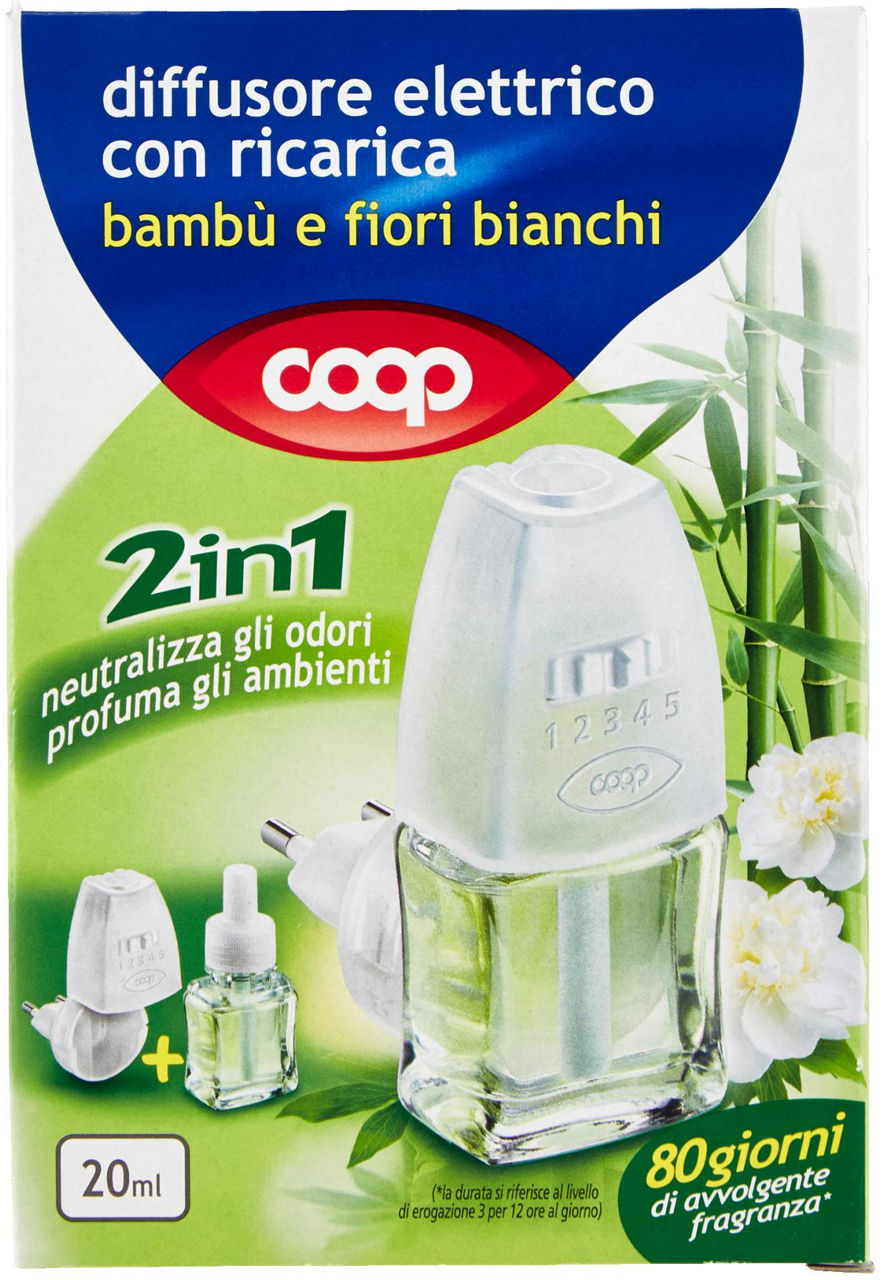 Deodorante amb.elettr.coop 2in1+ricar. bambu' e fiori bianchi ml 20 pz.1
