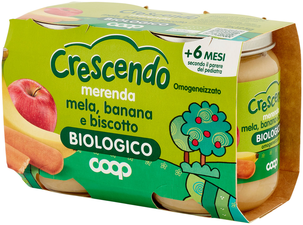 merenda mela, banana e biscotto omogeneizzato Biologico 2 x 125 g - Immagine 61