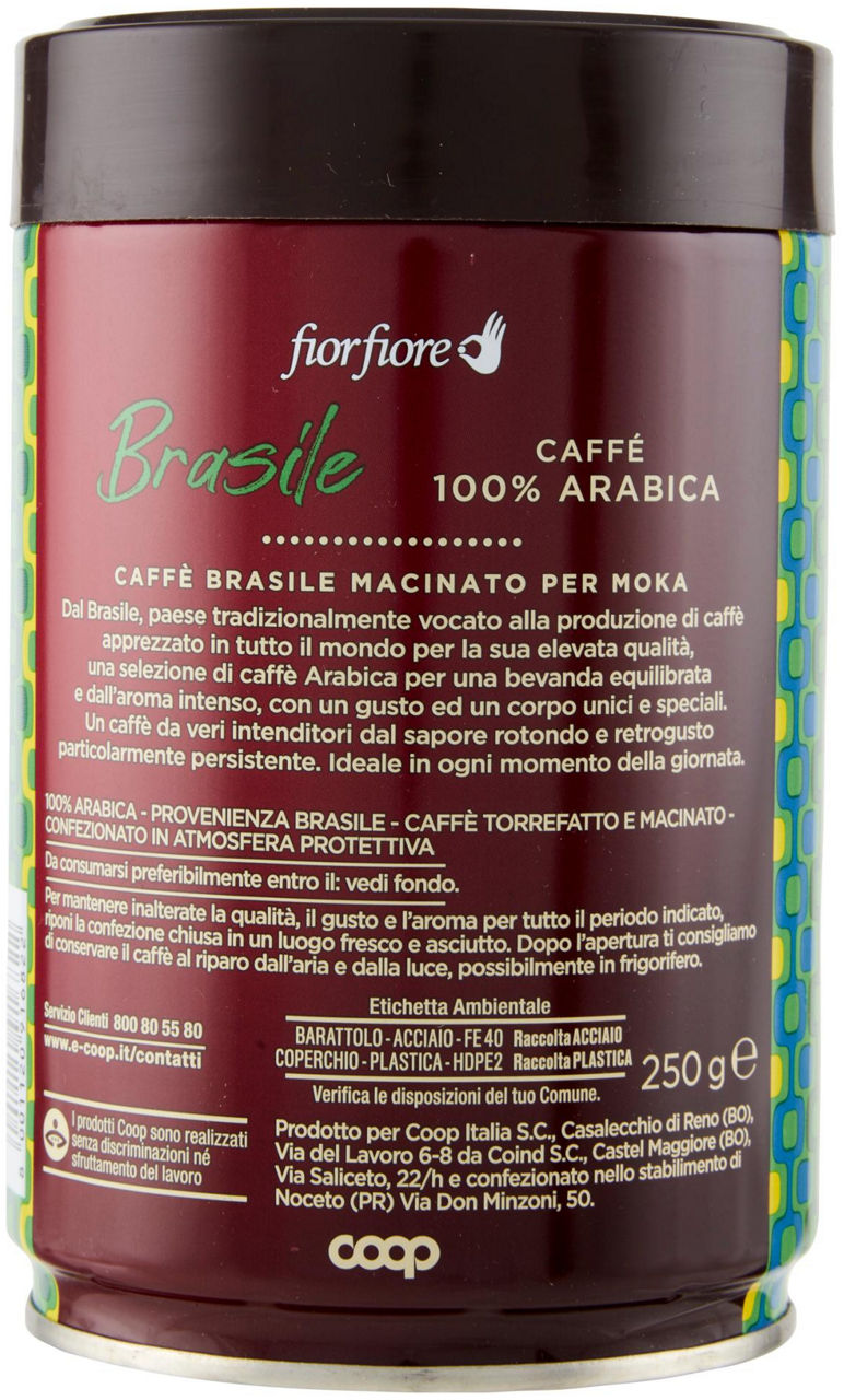 CAFFE' ARABICA BRASILE FIOR FIORE COOP LATTA G 250 - 2