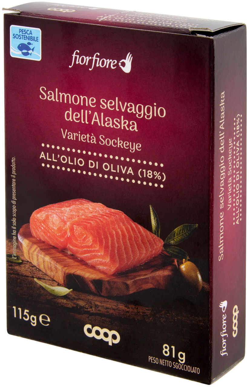 FILETTI DI SALMONE SELVAGGIO ALASKA SOCKEYE O.O. FIOR FIORE COOP GR.115 - Immagine 61