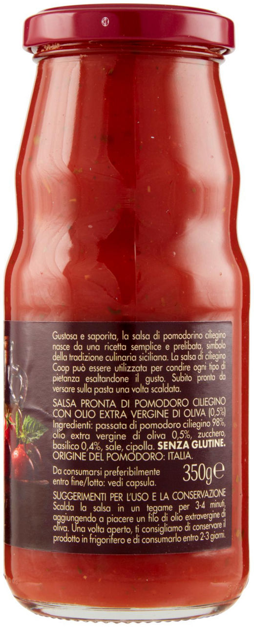 SALSA DI POMODORINO CILIEGINO DI SICILIA FIOR FIORE COOP BTG G350 - Immagine 31