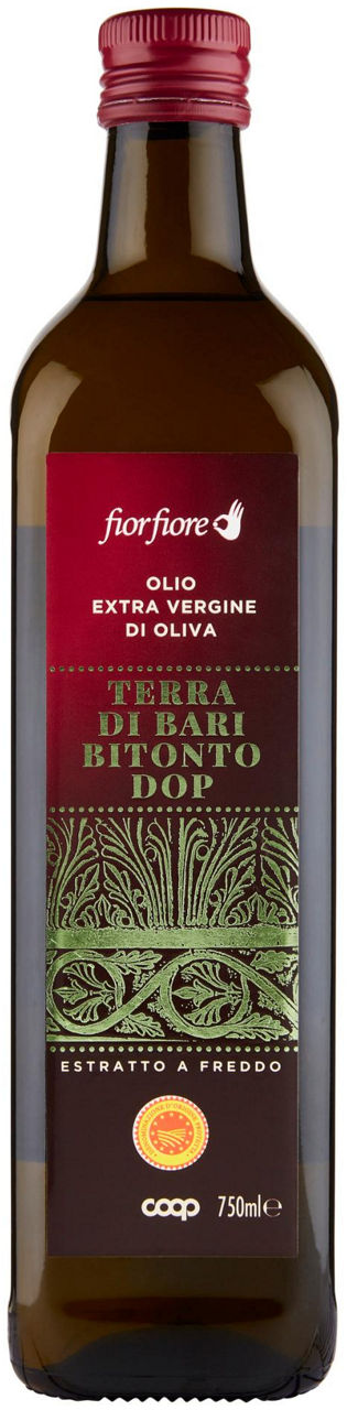 Olio extravergine di oliva coop fior fiore terra di bari dop bottiglia ml 750