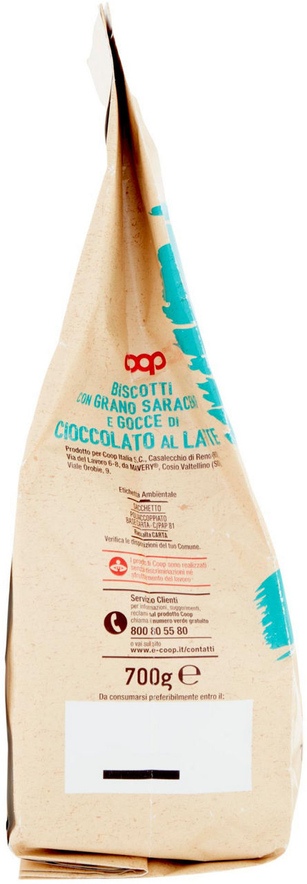 FROLLINI CON GRANO SARACENO E GOCCE DI CIOCCOLATO AL LATTE COOP SACC. G 700 - 1