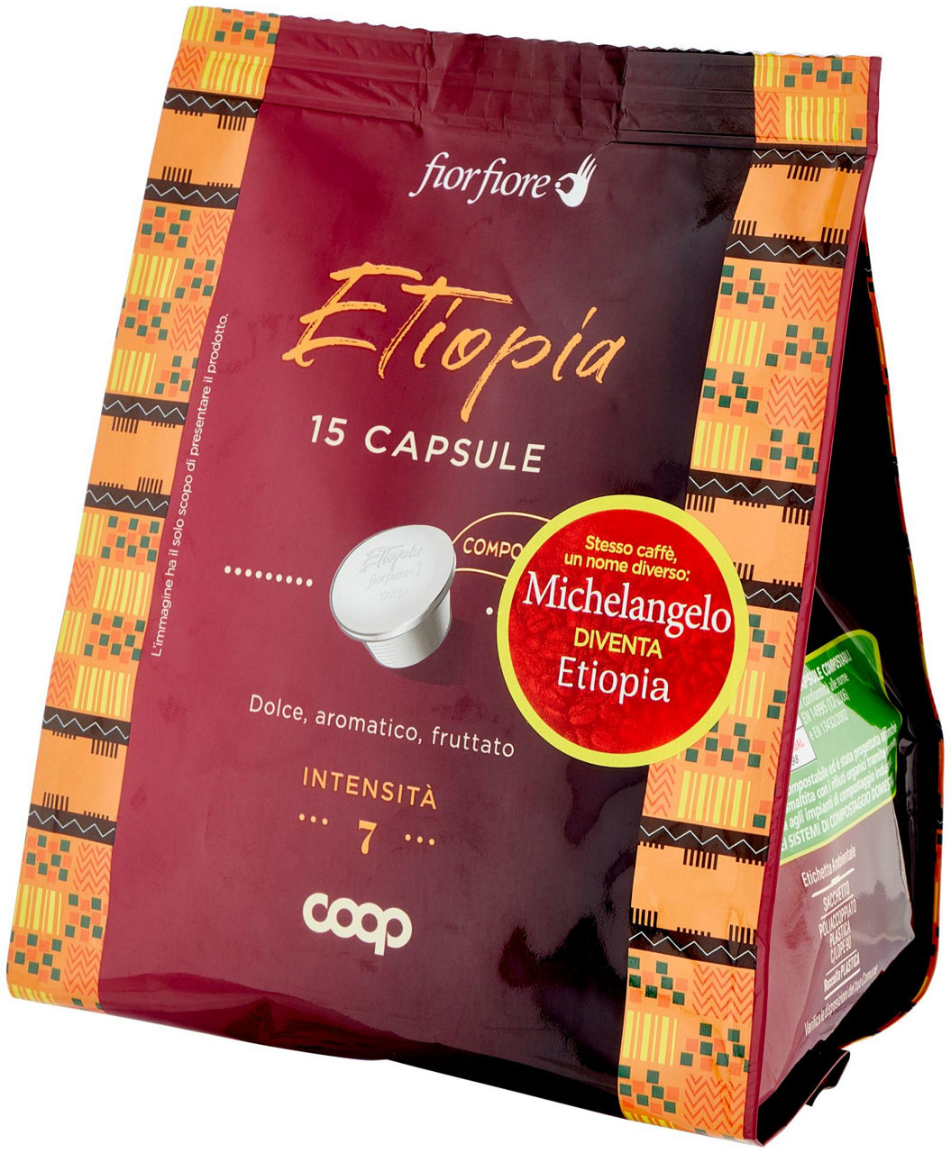 CAFFÈ CAPS.COMPOST.OR.ETIOPIA ARABICA100%"MICHELANGELO"FIOR FIORE COOP 15PZ G 95 - 6