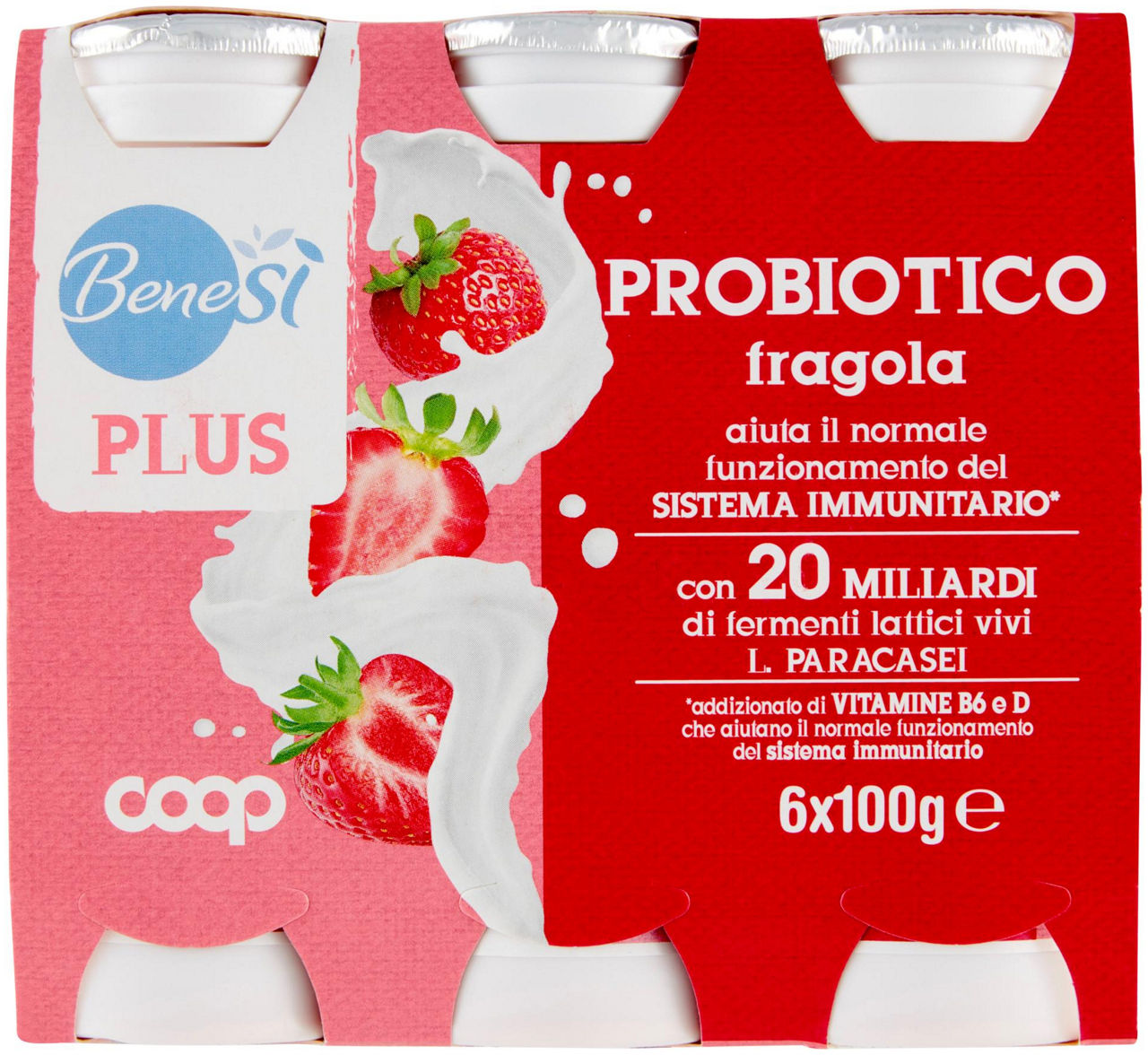 Probiotico da bere 20 mld di fl fragola benesì coop 6x100g