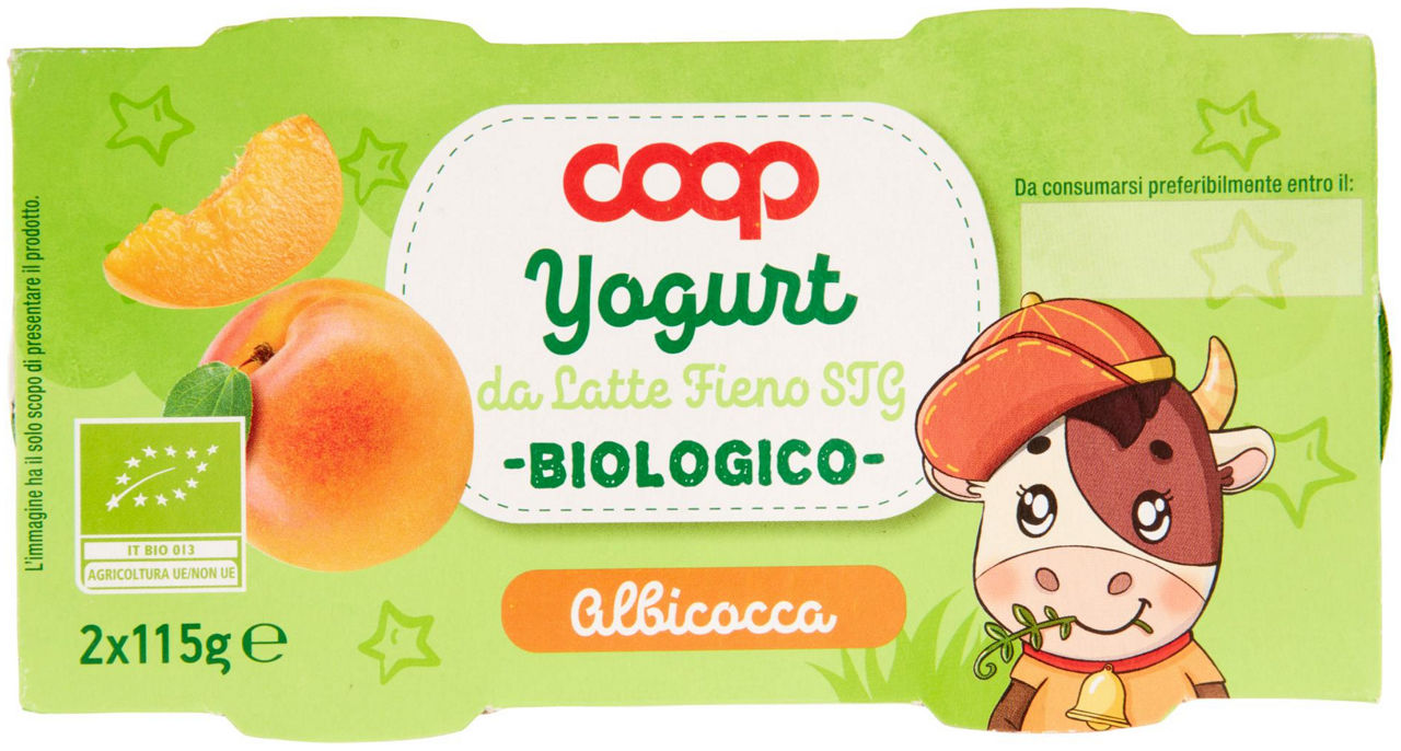 YOGURT INFANZIA CON LATTE FIENO BIO ALBICOCCA COOP 2X115G - Immagine 41