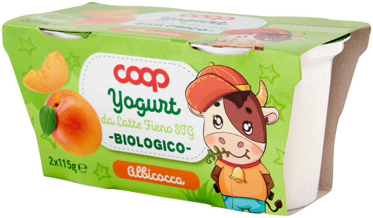 YOGURT INFANZIA CON LATTE FIENO BIO ALBICOCCA COOP 2X115G - Immagine 61