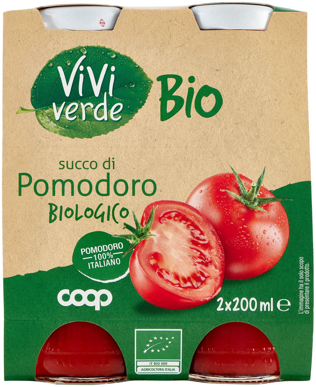 Succo 100% pomodoro viviverde bio coop cluster ml 200 x 2