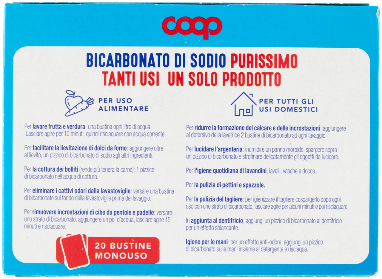 BICARBONATO DI SODIO PURISSIMO BUSTINE MONODOSE COOP SCATOLA G 10 X 20 - 2