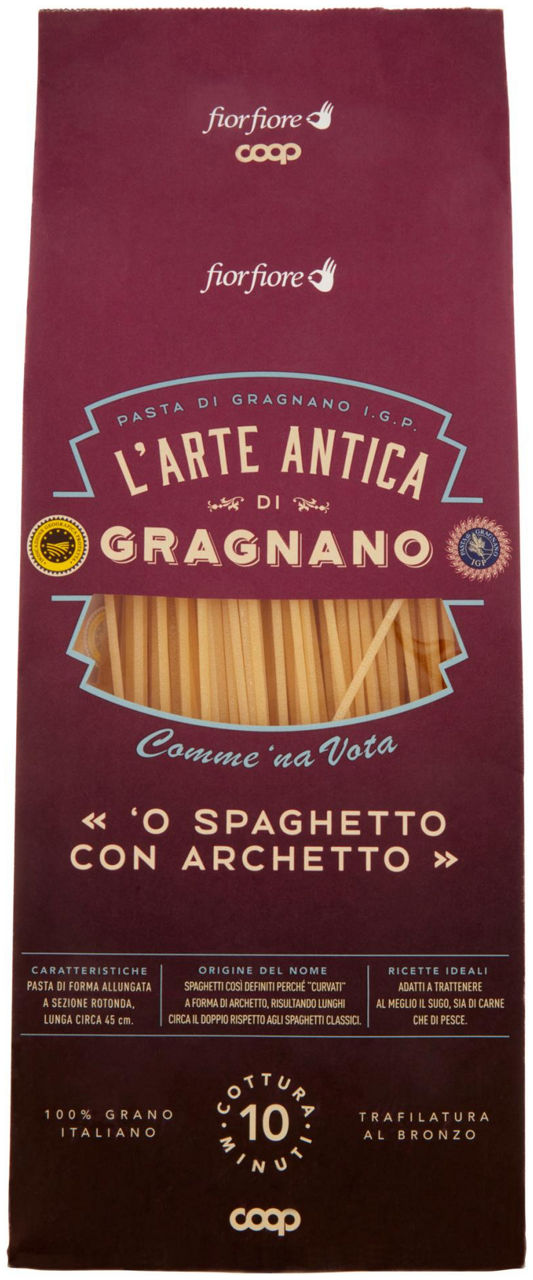 Pasta di semola spaghetti con archetto igp di gragnano fior fiore coop g500