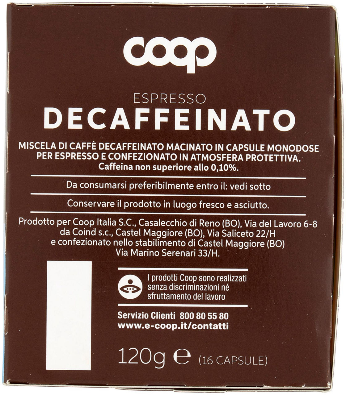 CAFFE' CAPSULE COMPATIBILI A MODO MIO COOP MISCELA DECA PZ 16X7,5G G 120 - 3