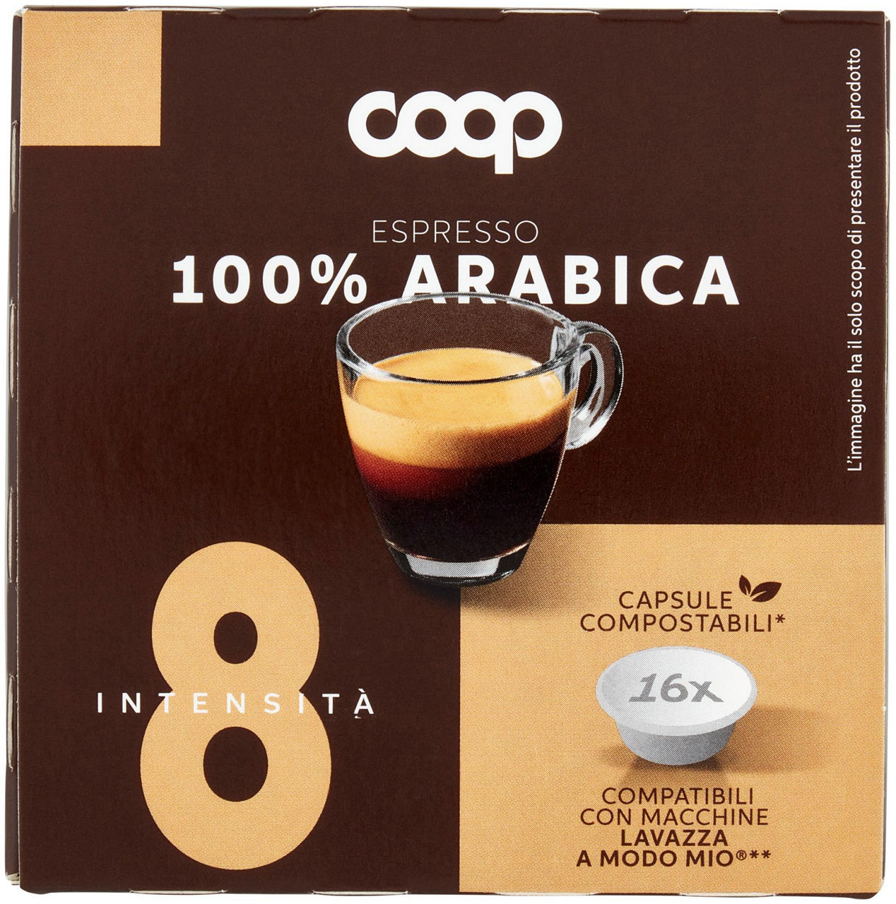 Caffe' capsule compatibili a modo mio coop miscela arabica pz 16x7,5g g 120