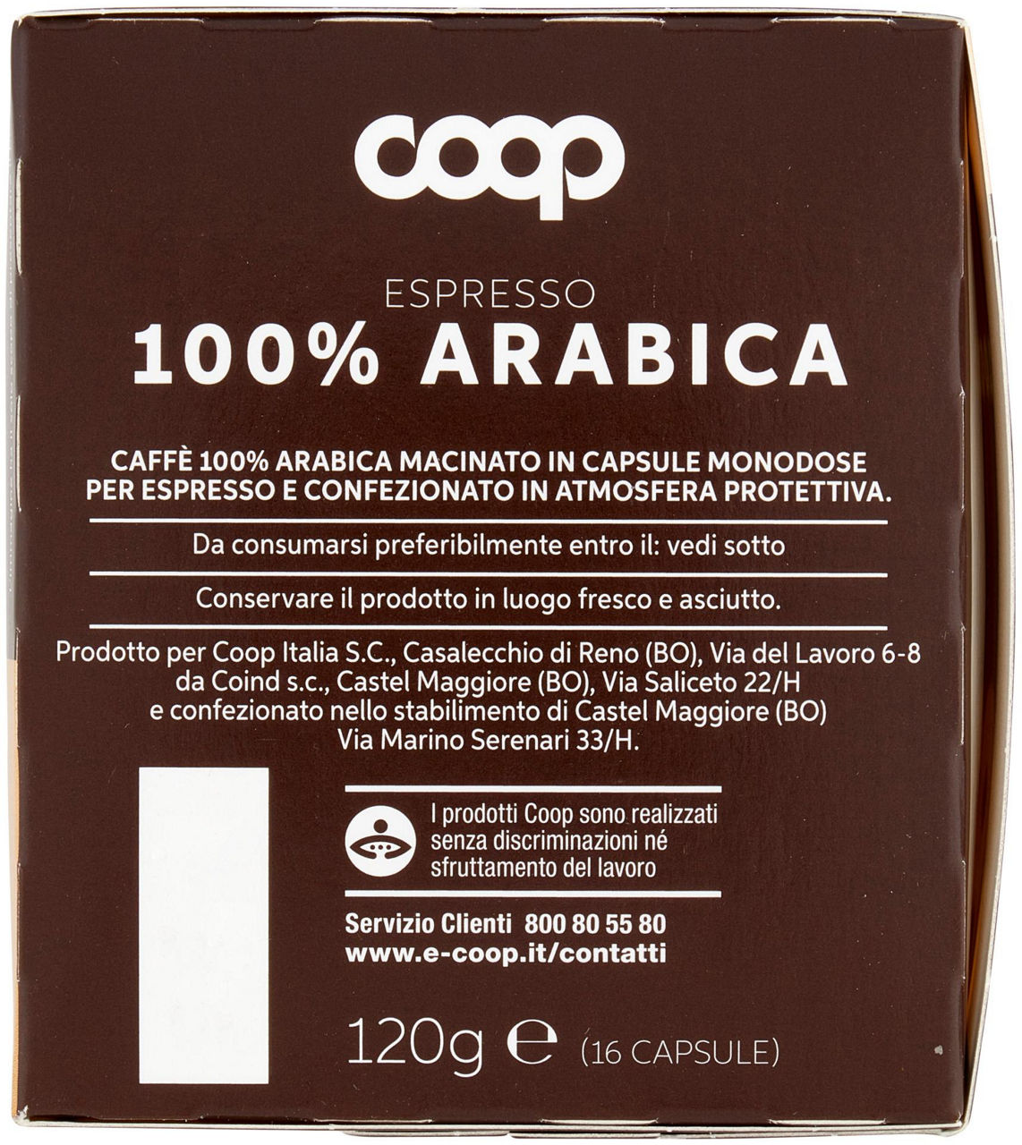 CAFFE' CAPSULE COMPATIBILI A MODO MIO COOP MISCELA ARABICA PZ 16X7,5G G 120 - 1