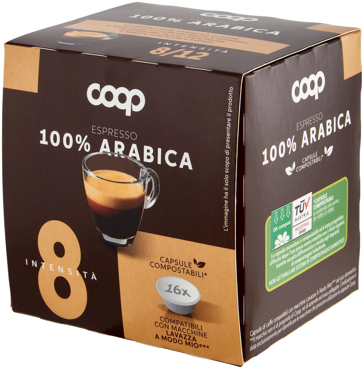 CAFFE' CAPSULE COMPATIBILI A MODO MIO COOP MISCELA ARABICA PZ 16X7,5G G 120 - 6