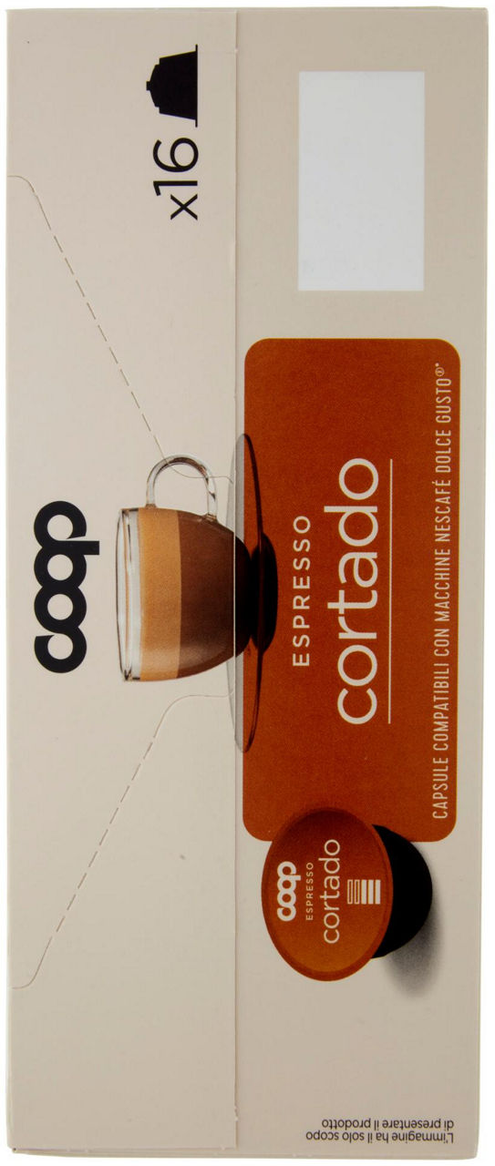 CAFFE' CAPSULE COMPATIBILI DOLCE GUSTO COOP MISCELA CORTADO PZ 16X6,3G G100,8 - 3