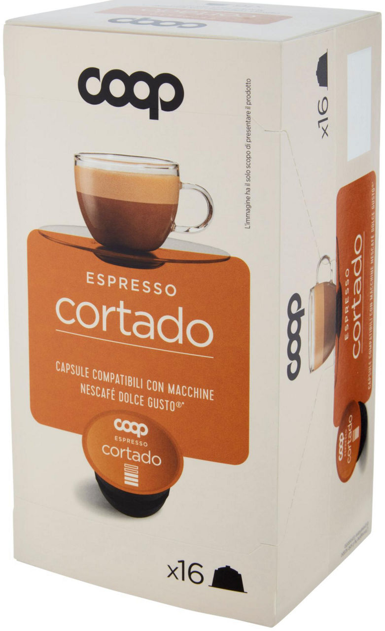 CAFFE' CAPSULE COMPATIBILI DOLCE GUSTO COOP MISCELA CORTADO PZ 16X6,3G G100,8 - 6