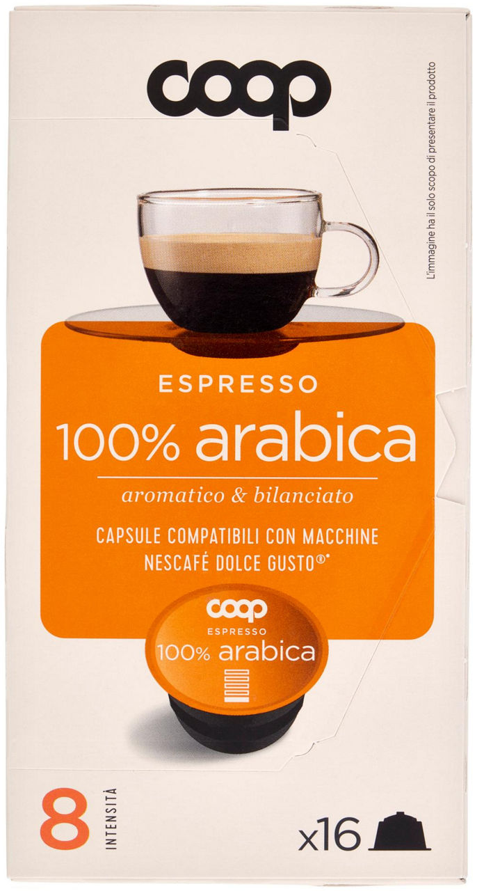 Caffe' capsule compatibili dolce gusto coop miscela arabica pz 16x6 g g 96