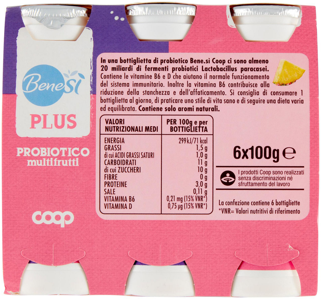 Probiotico multifrutti Benes' Plus 6 x 100 g - 2