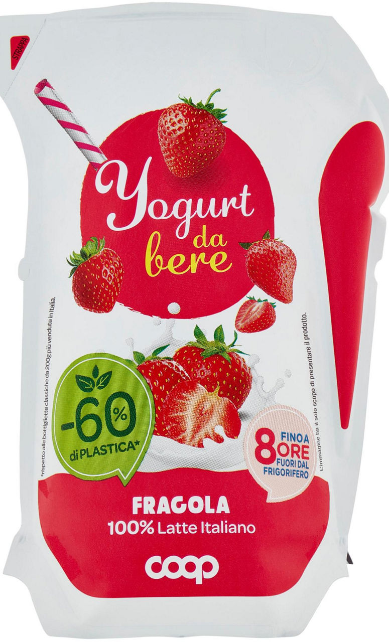 Yogurt da bere fragola 1,5% grassi coop g 200
