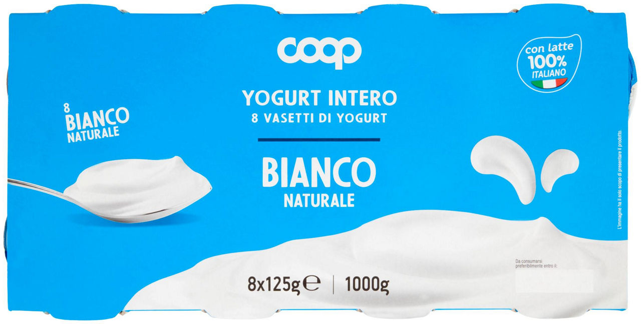 Yogurt intero bianco 8 pz da 125 gr