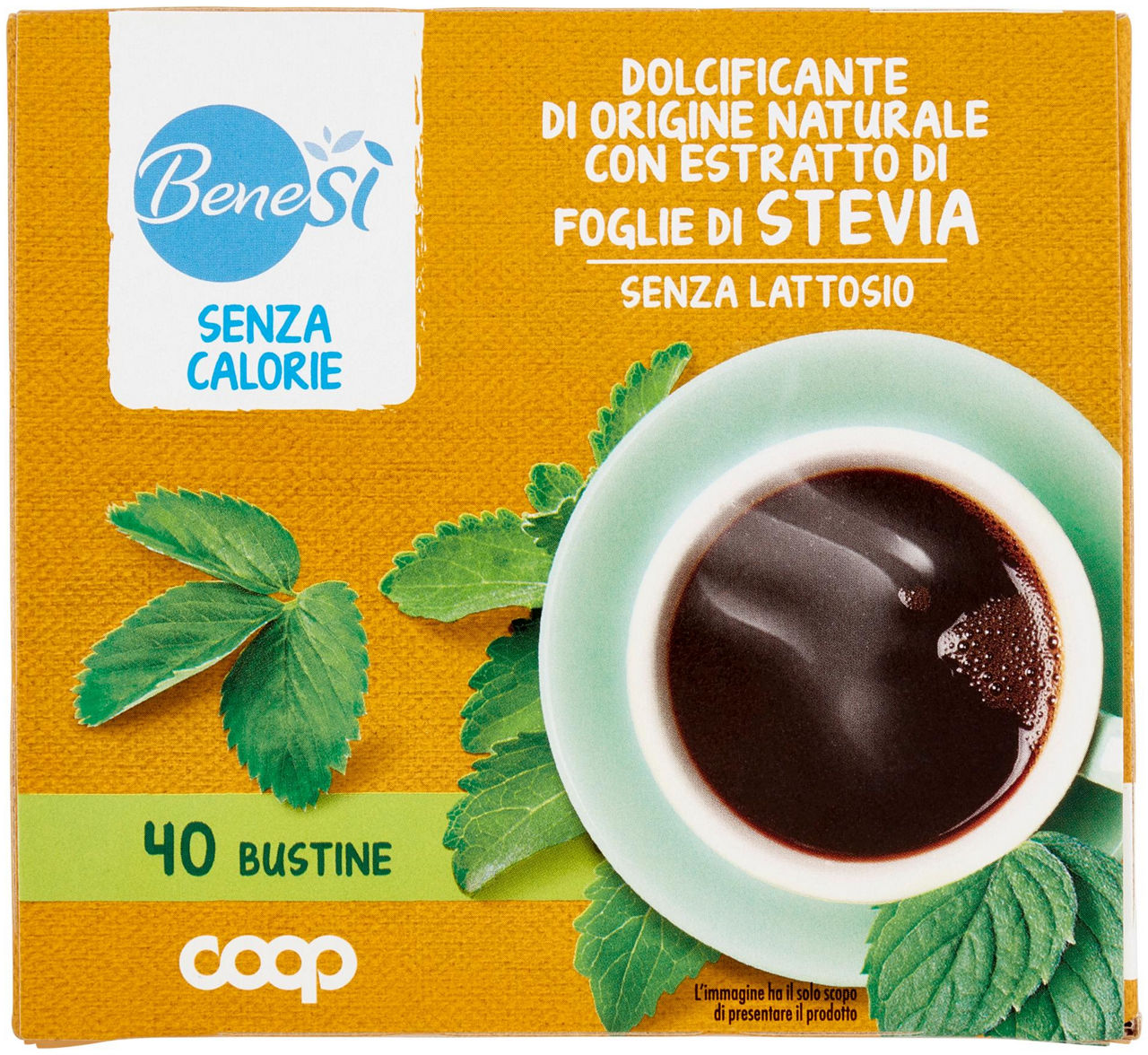 Dolcificante stevia benesì coop 40 bustine in astuccio g 40