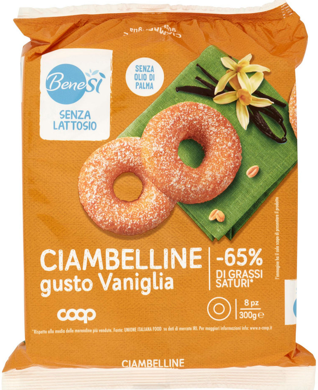 Ciambelline alla vaniglia senza lattosio vaschetta pz. 8 gr. 300
