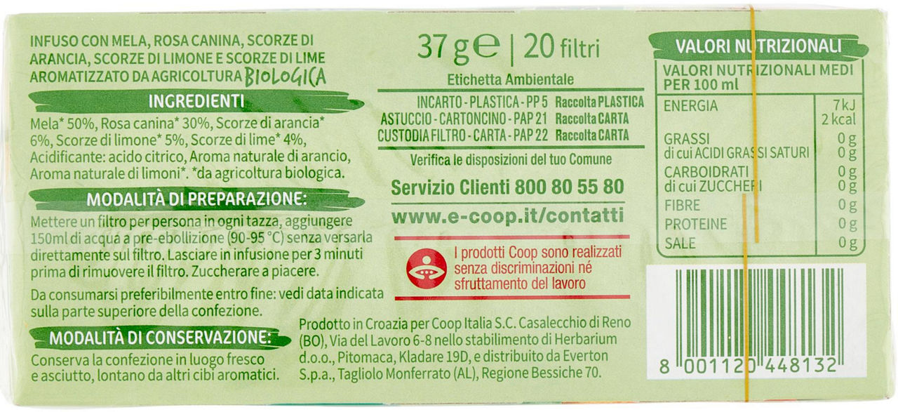 INFUSO BIO SCORZE D'ARANCIA LIMONE E LIME COOP VIVIVERDE 20FL G 37 - Immagine 51