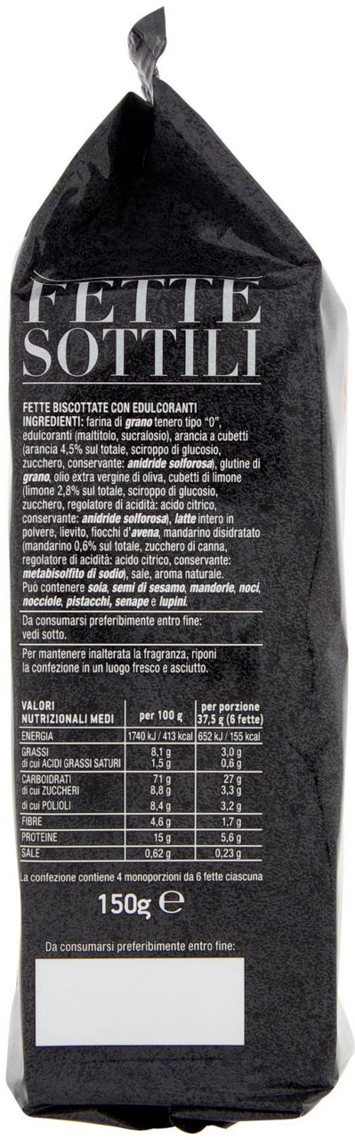 FETTE BISCOTTATE SOTTILI AGRUMATE COOP FLOW PACK GR. 150 - Immagine 11