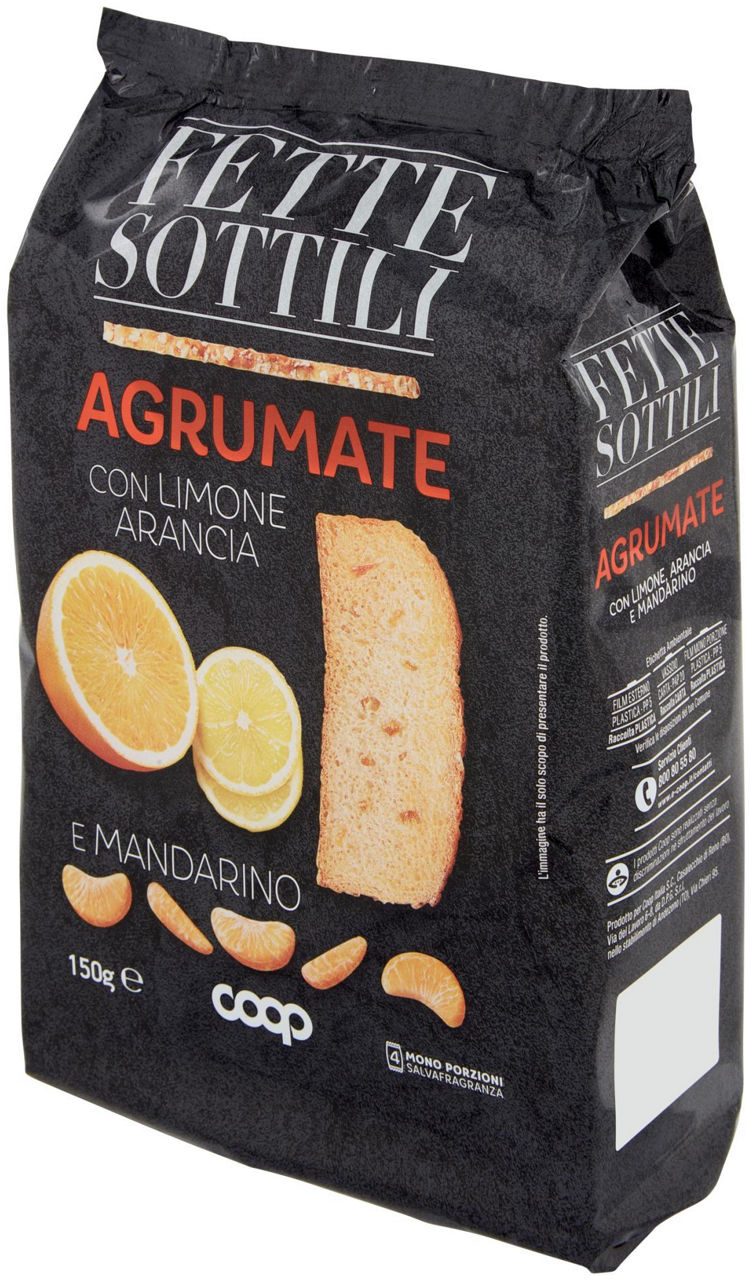 FETTE BISCOTTATE SOTTILI AGRUMATE COOP FLOW PACK GR. 150 - Immagine 61