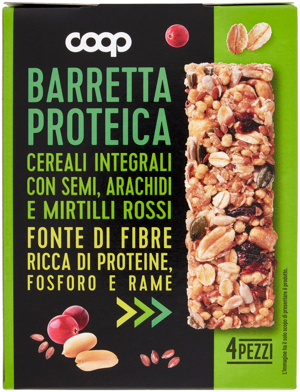Barrette proteiche di cereali integrali c/frutta e semi coop astuccio pz. 4 g112