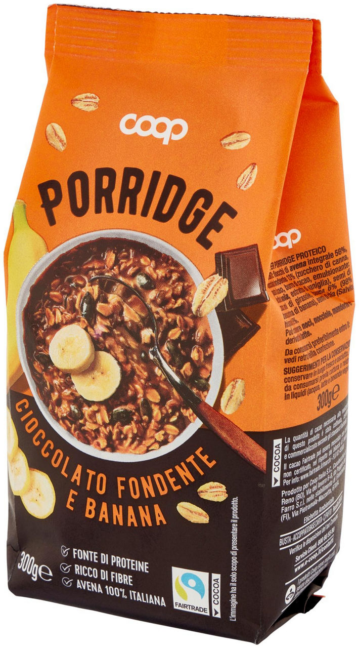 PORRIDGE PROTEICO INTEGRALE C/CIOCCOLATO FONDENTE E FRUTTA COOP SACCHETTO G 300 - Immagine 61