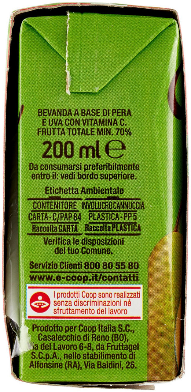 BEVANDA SENZA ZUCCHERI AGGIUNTI PERA COOP CLUSTER ML 200 X 3 - Immagine 11