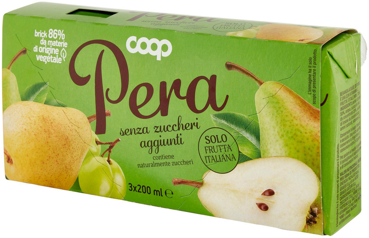 BEVANDA SENZA ZUCCHERI AGGIUNTI PERA COOP CLUSTER ML 200 X 3 - Immagine 61