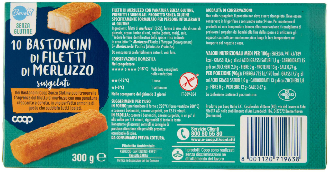 Bastoncini di filetti di merluzzo senza glutine surgelati 300 gr - Immagine 21