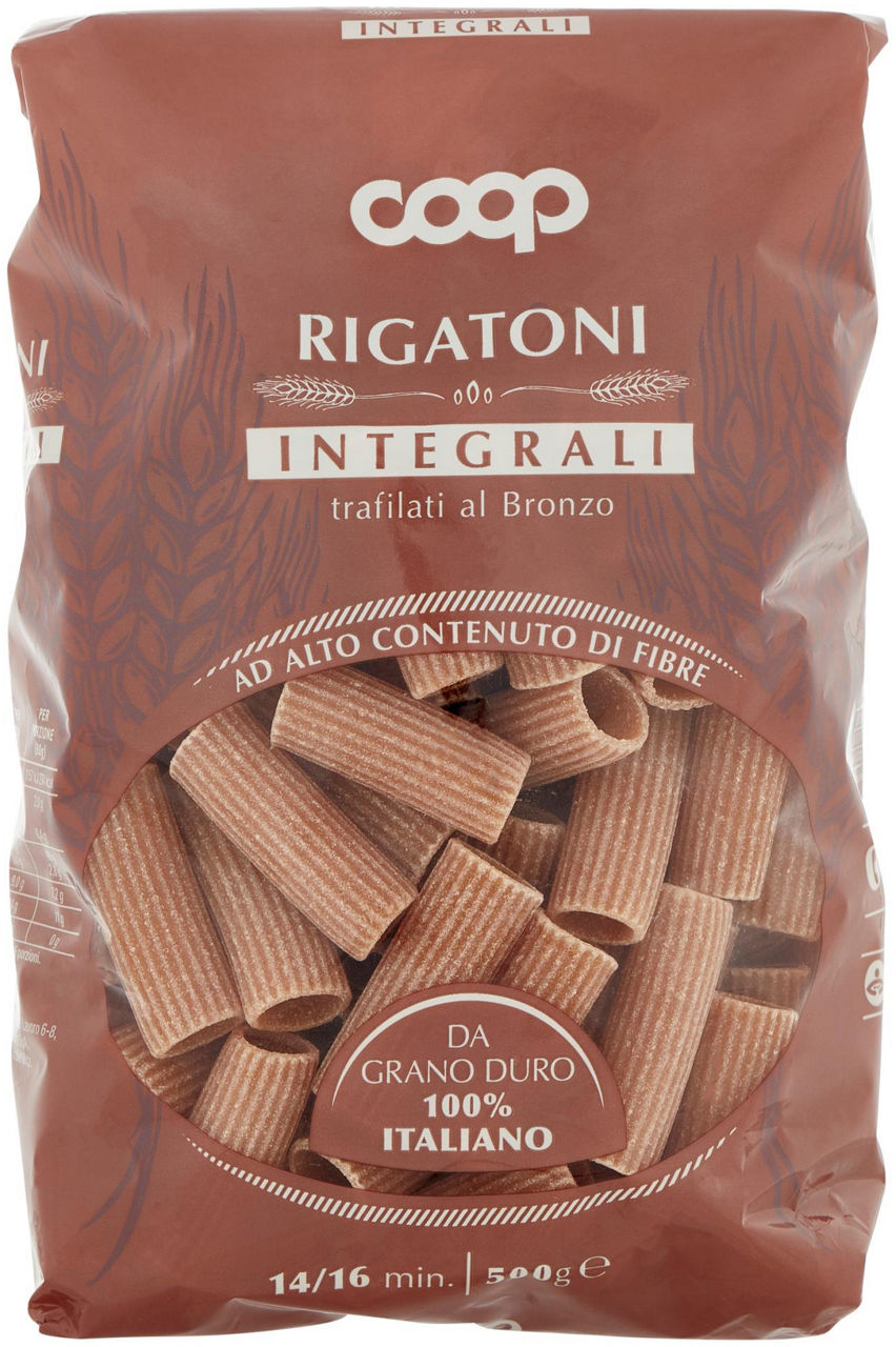 Rigatoni integrali grano 100% italiano 500 gr