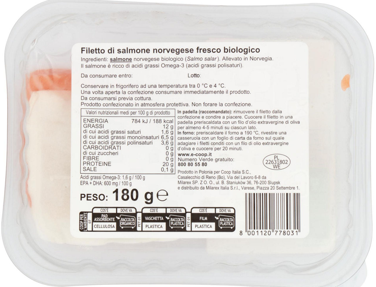 filetto di salmone Norvegese Biologico Vivi Verde 180g - 2