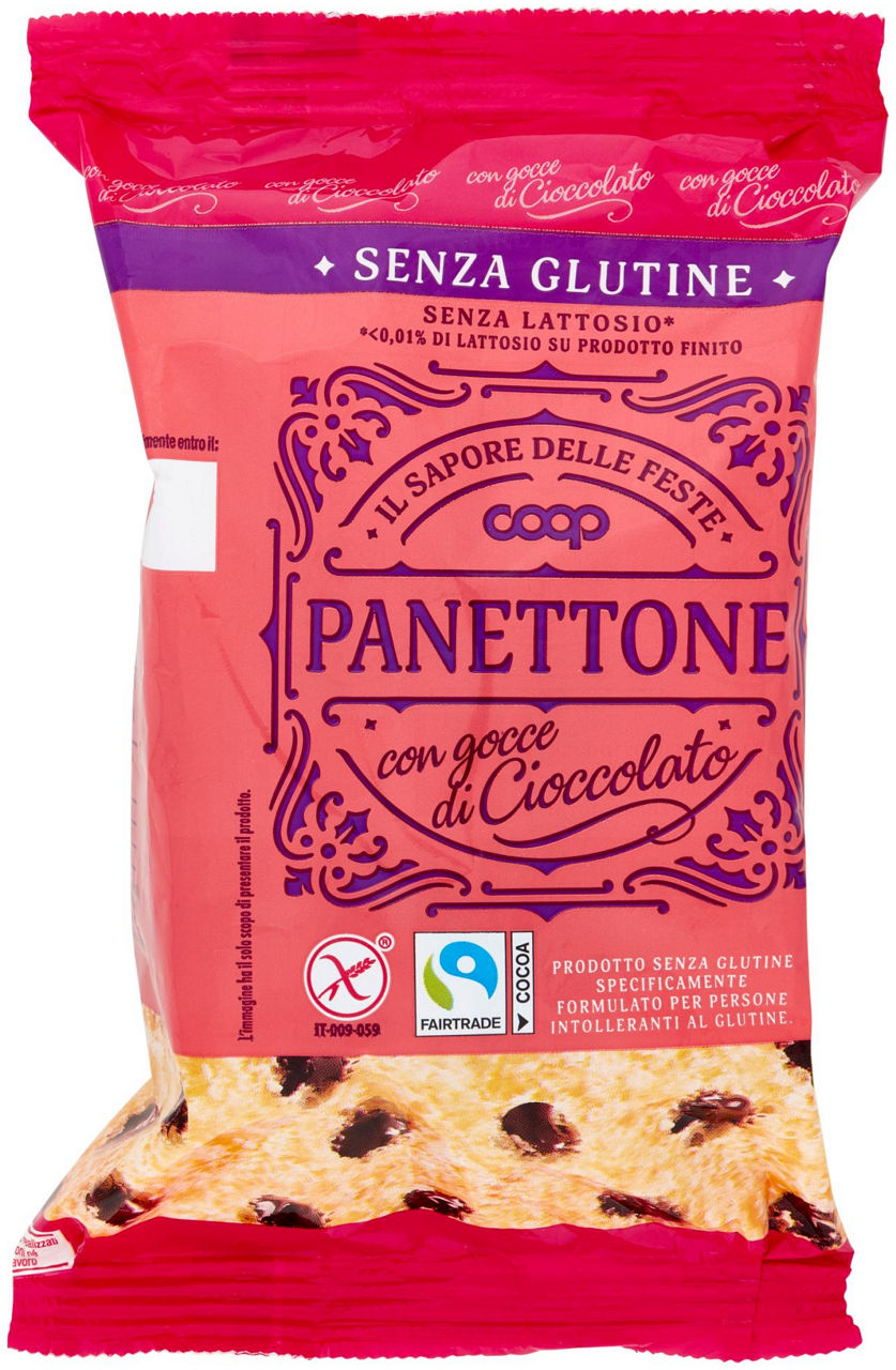 Mini panettone con gocce di gioccolato senza glutine e lattosio 100 gr