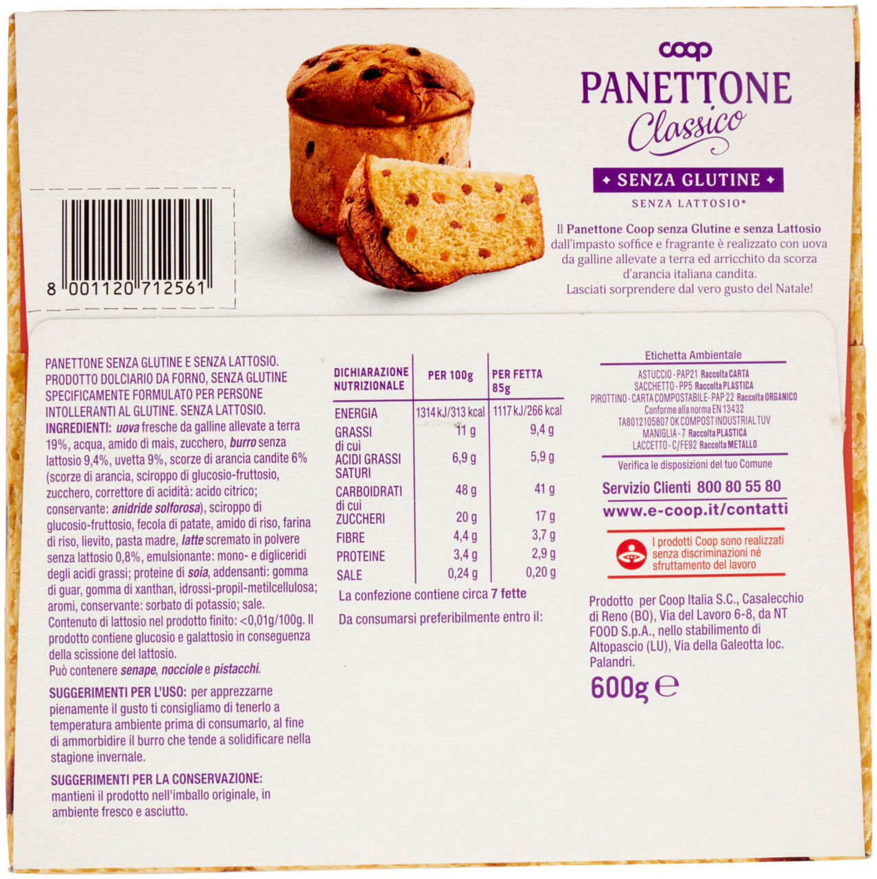 PANETTONE SENZA GLUTINE E LATTOSIO COOP G 600 - Immagine 51