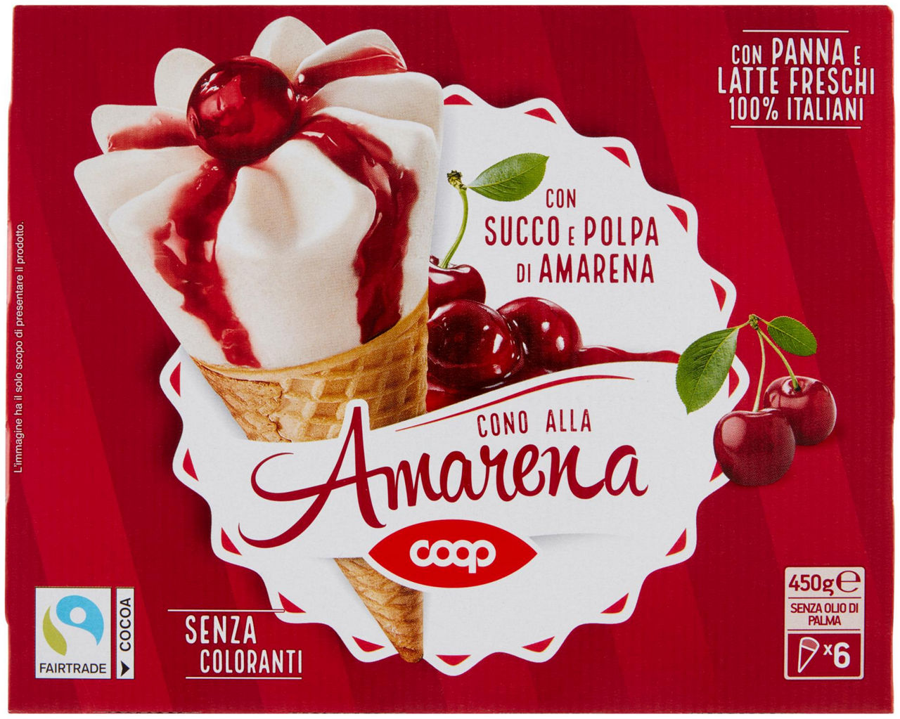 Cono gelato alla amarena 6 pz 450 gr